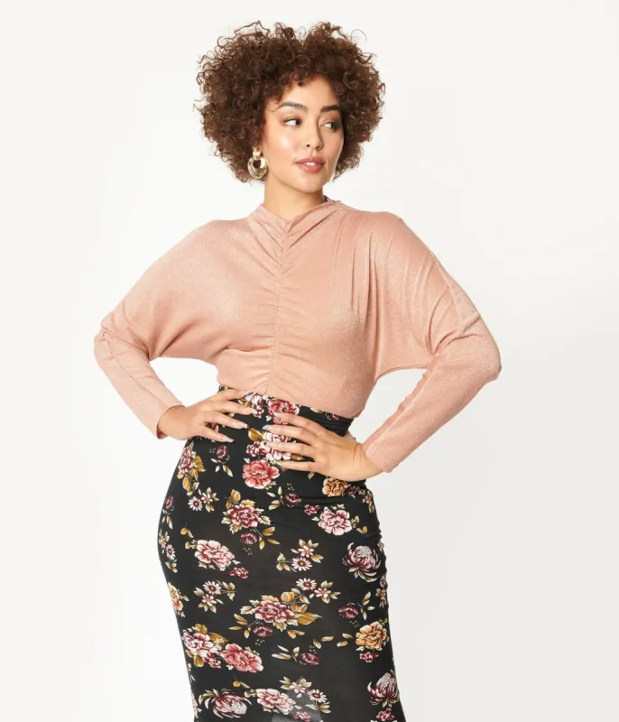 Apricot Blush Sparkle Dolman Top sold by Unique Vintage