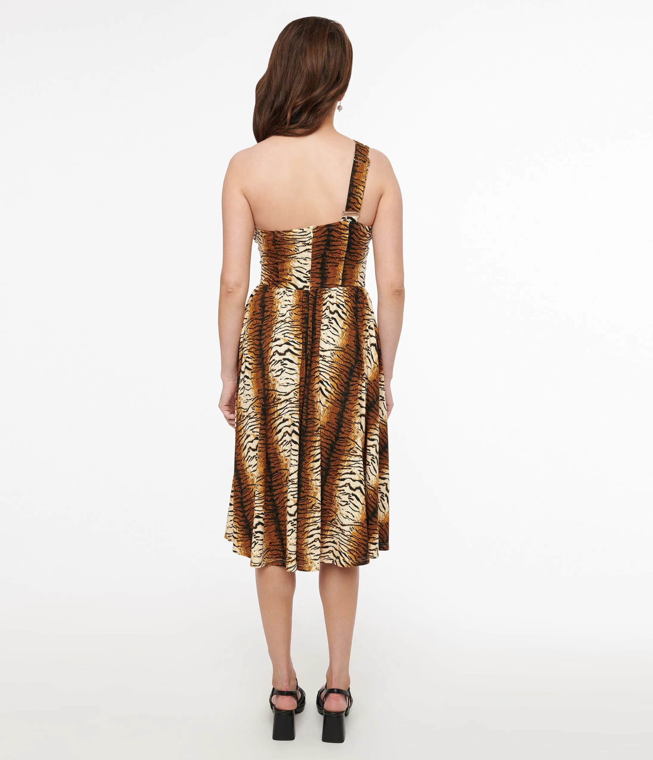 1950s Brown & Black Jungle Jive Fit & Flare Dress sold by Unique Vintage product image thumbnail 2