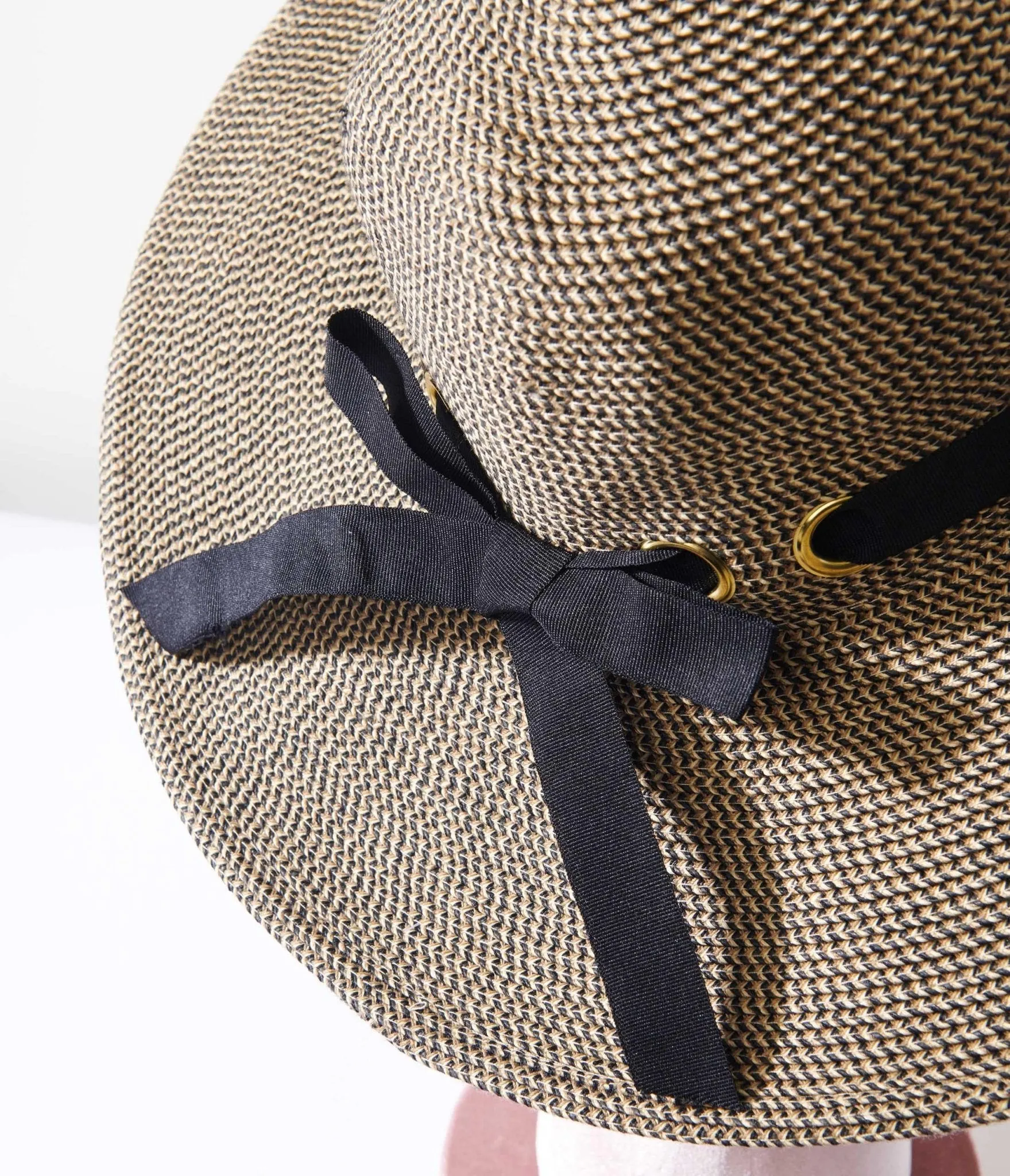 Tan & Black Ribbon Sun Hat sold by Unique Vintage product image thumbnail 4