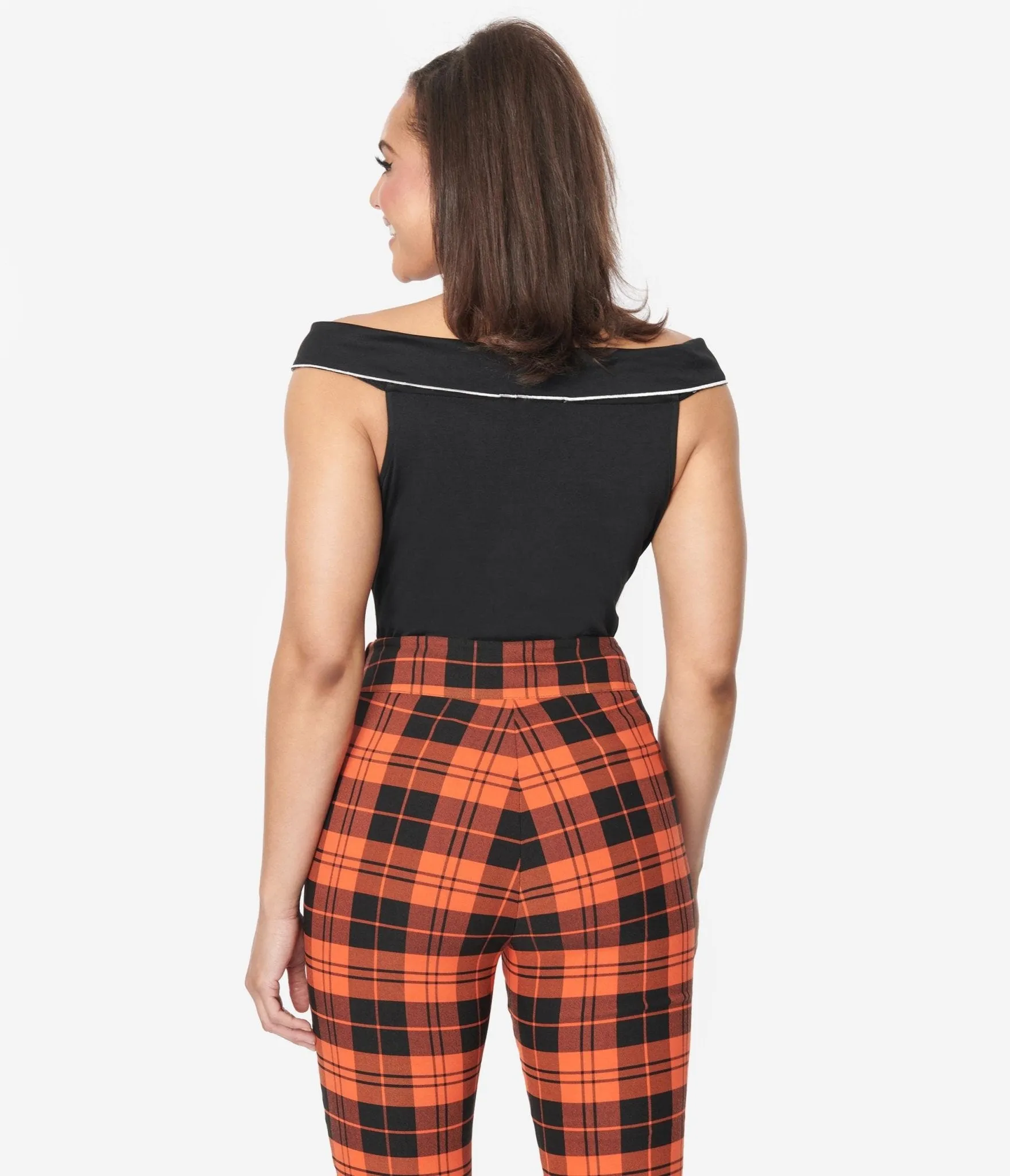 Unique Vintage Black & White Web Off the Shoulder Top sold by Unique Vintage product image thumbnail 3