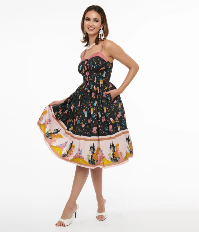 Disney Princess collection by Unique Vintage Sleeping Beauty Print Swing Dress sold by Unique Vintage