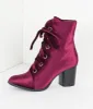 Bordeaux Purple Velvet Lace Up Bootie sold by Unique Vintage