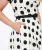 Unique Vintage 1950s White & Black Polka Dot Swing Dress sold by Unique Vintage