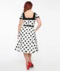 Unique Vintage 1950s White & Black Polka Dot Swing Dress sold by Unique Vintage