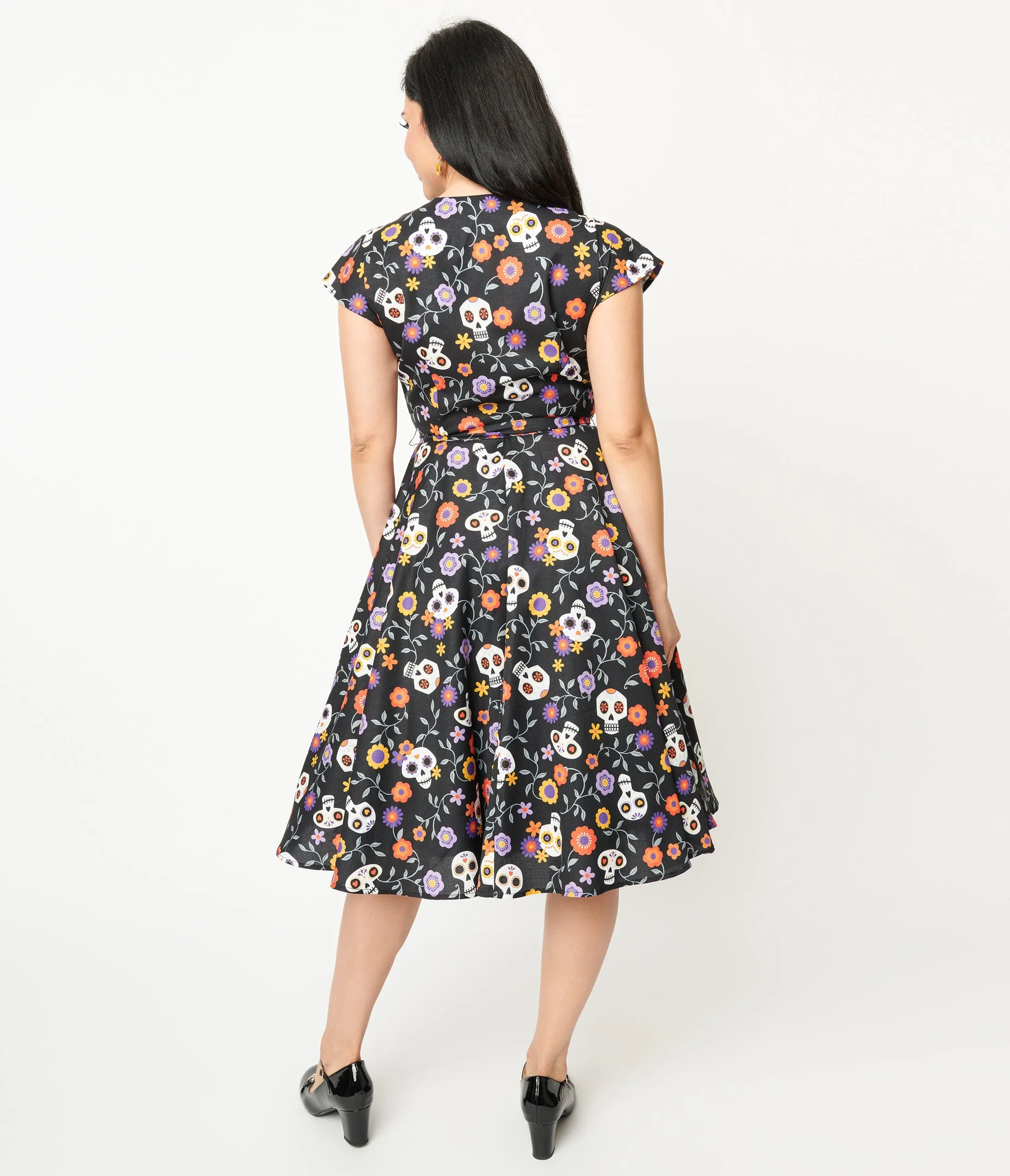Unique Vintage Sugar Skulls Hedda Swing Dress sold by Unique Vintage product image thumbnail 3