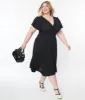 Unique Vintage Plus Size 1940s Black Texture Swing Dress sold by Unique Vintage