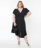 Unique Vintage Plus Size 1940s Black Texture Swing Dress sold by Unique Vintage