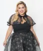 Magnolia Place Plus Size Black Spiderweb Capelet sold by Unique Vintage