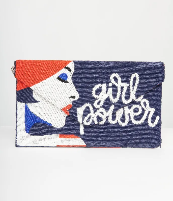 Girl Power Beaded Clutch sold by Unique Vintage