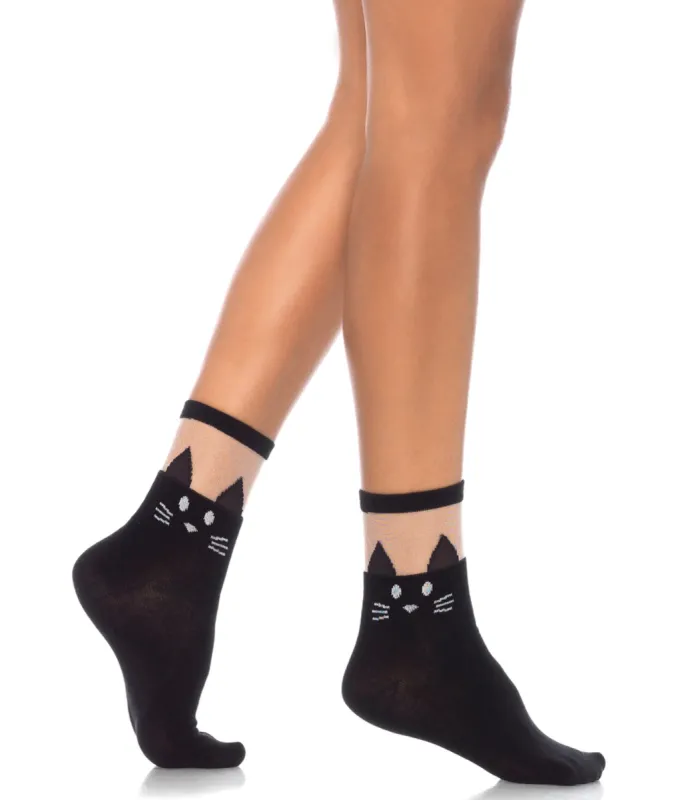 Black Cat Ankle Socks sold by Unique Vintage