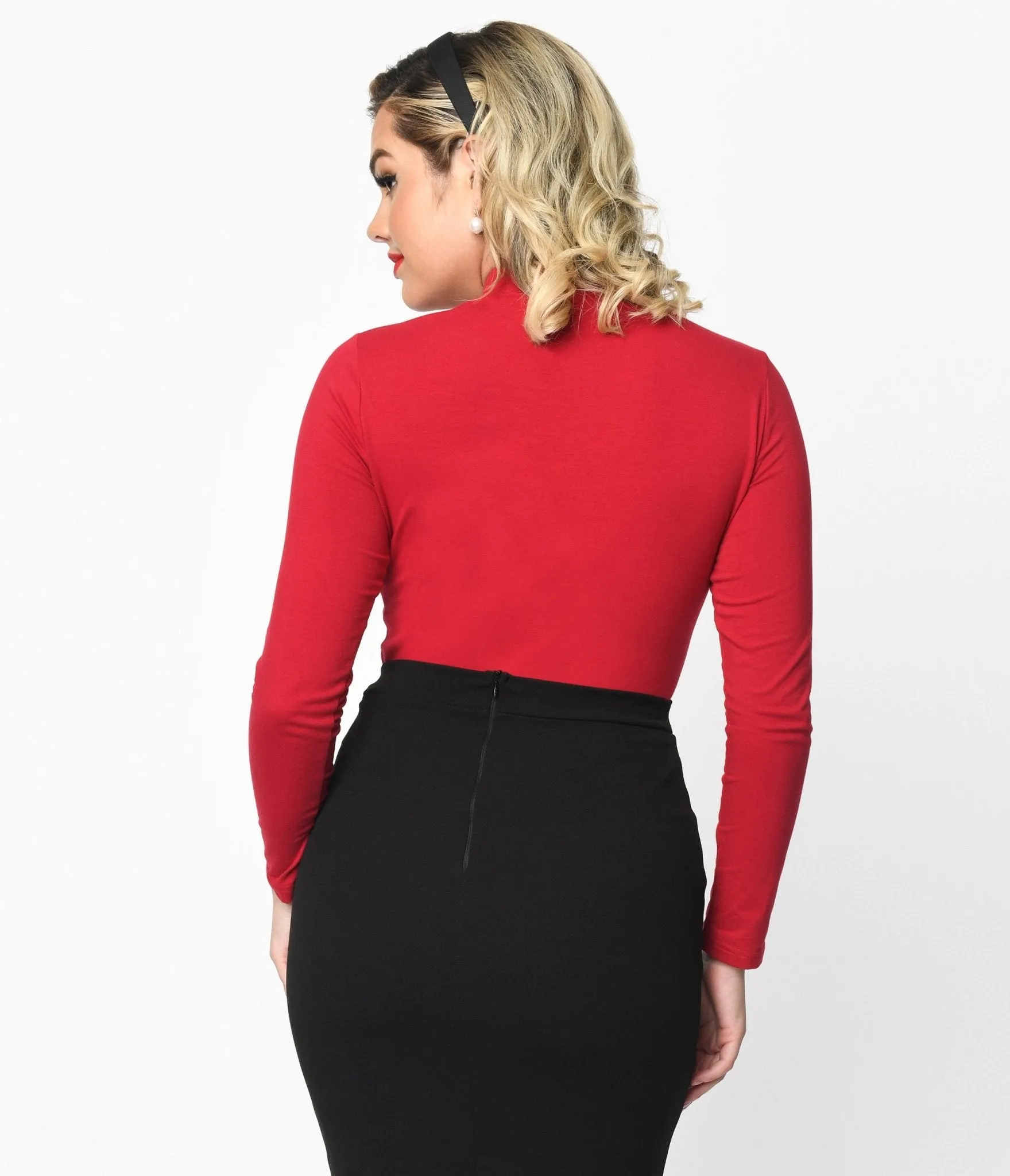 Red Tear Drop Keyhole Top sold by Unique Vintage product image thumbnail 2