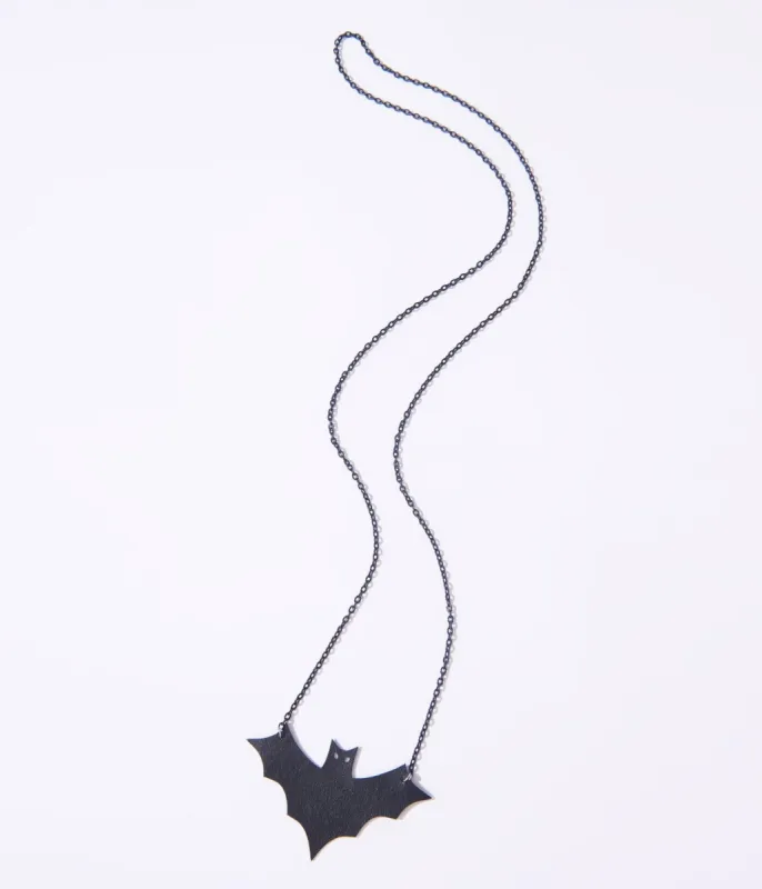 Unique Vintage Black Bat Long Necklace sold by Unique Vintage