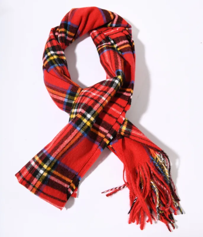 Red Tartan Plaid Scarf sold by Unique Vintage