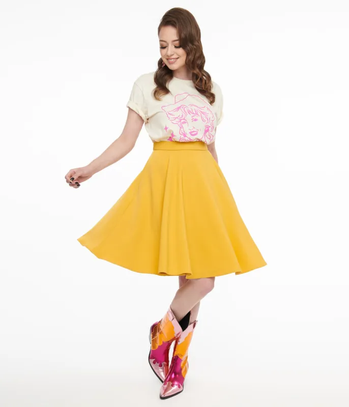 1950s Mustard Swing Skirt sold by Unique Vintage