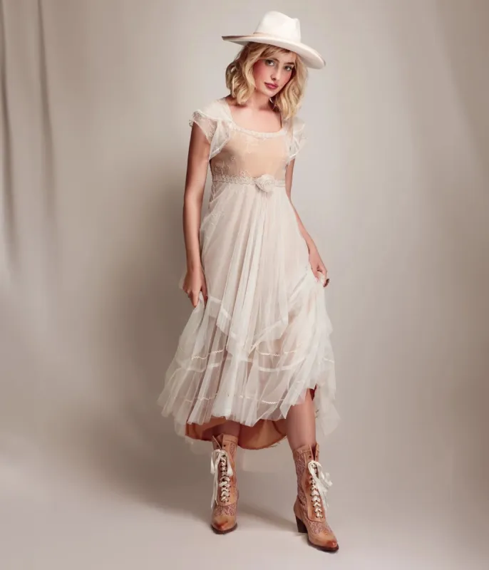 Nataya Ivory & Gold Desert Breeze Savannah Dress sold by Unique Vintage