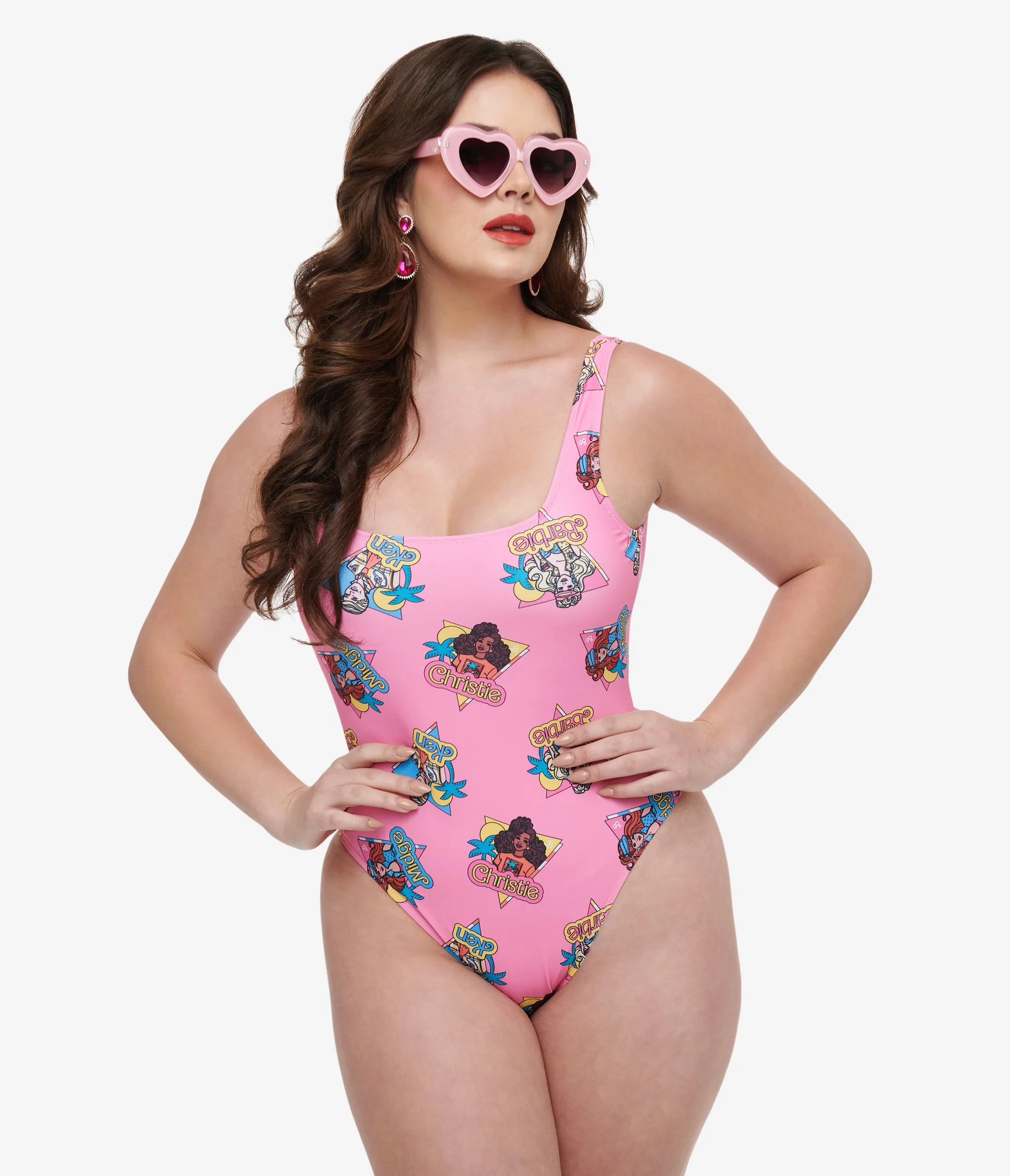 Cakeworthy Pink Barbie California Dream One Piece Swimsuit sold by Unique Vintage product image thumbnail 3