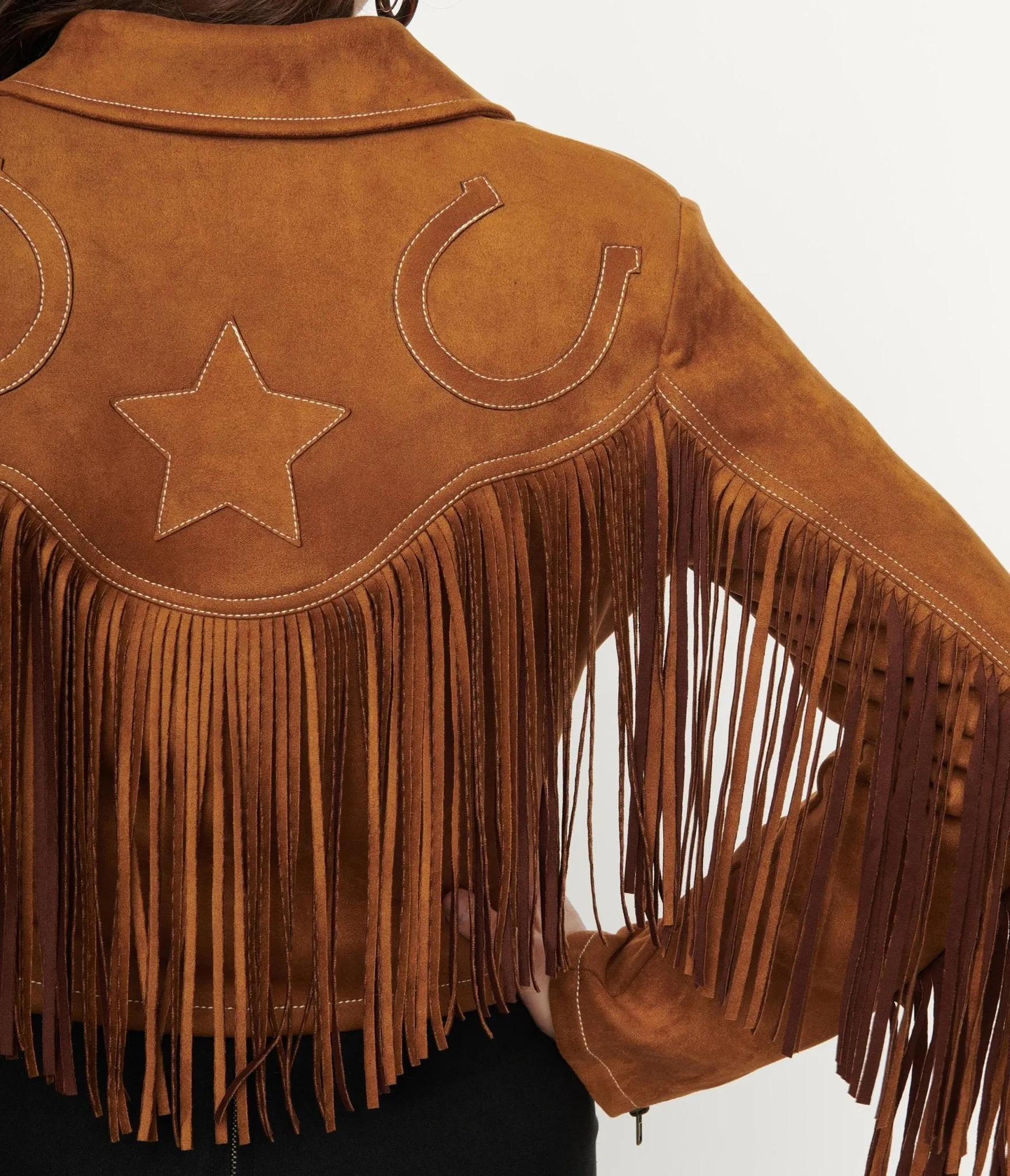 Unique Vintage 1970s Brown Suede Fringe Cattle Call Jacket sold by Unique Vintage product image thumbnail 2