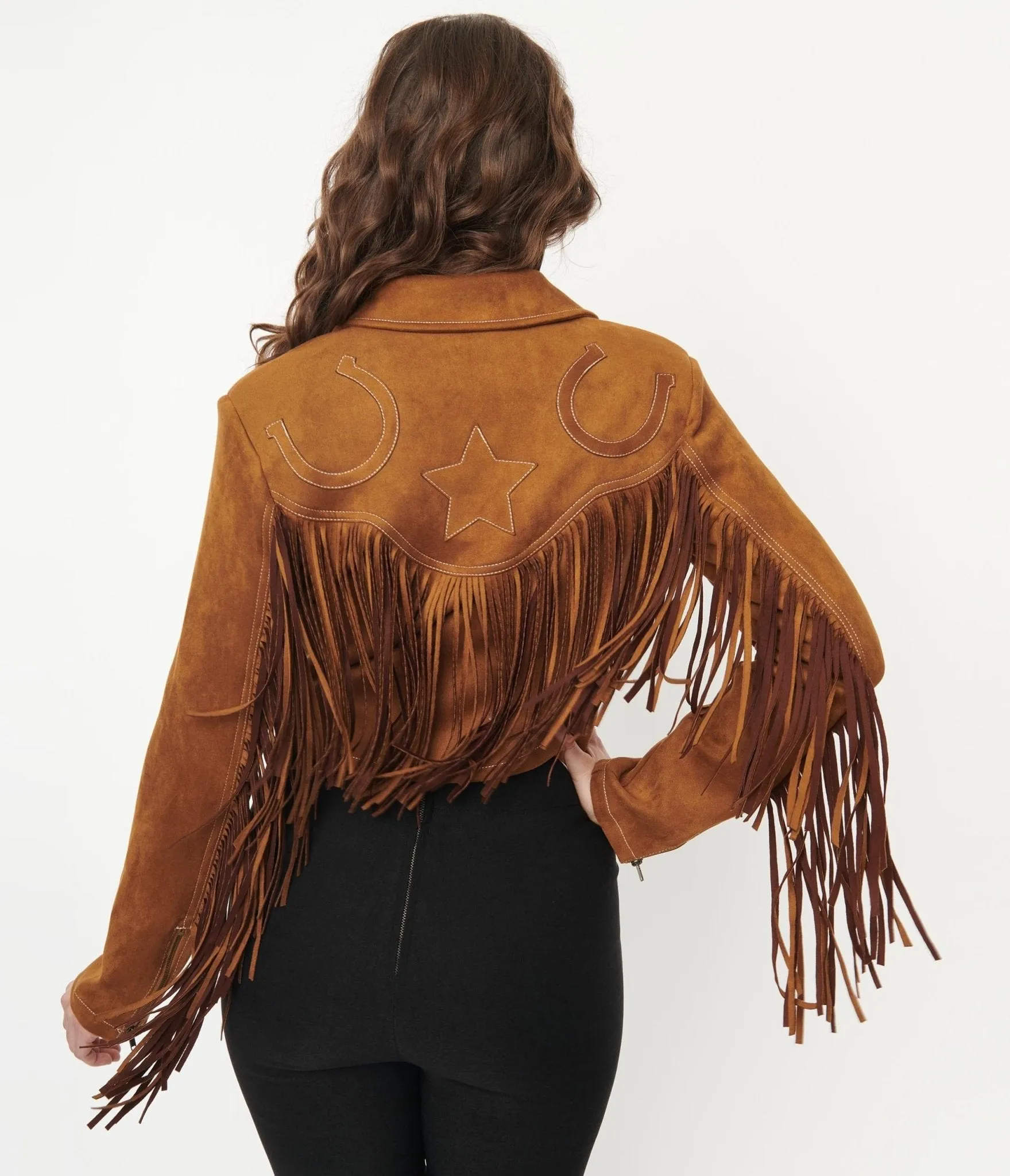 Unique Vintage 1970s Brown Suede Fringe Cattle Call Jacket sold by Unique Vintage product image thumbnail 5