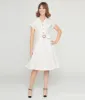Ivory & Black Polka Dot Flare Dress sold by Unique Vintage