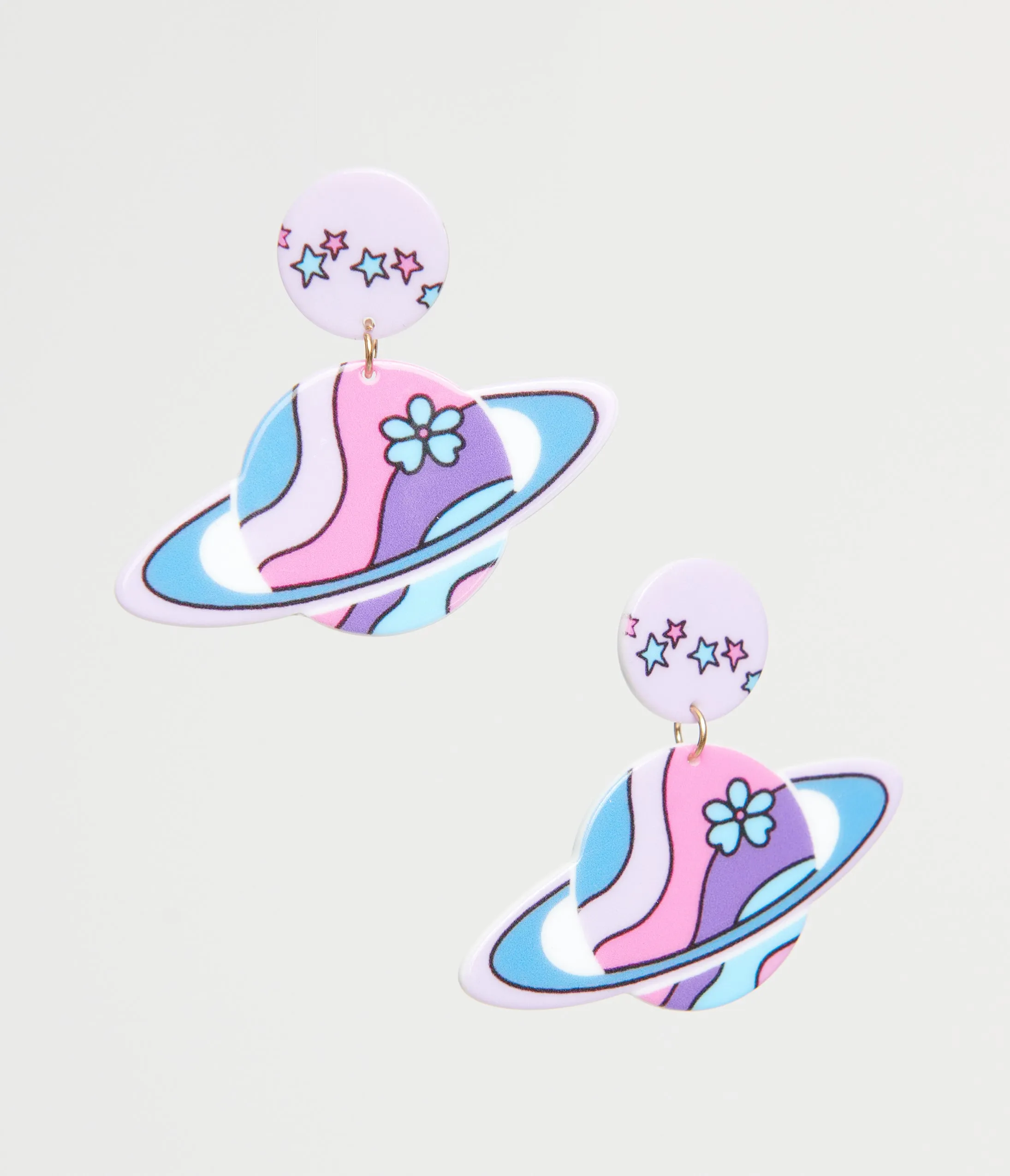 1960s Pastel Saturn Earrings sold by Unique Vintage product image thumbnail 3