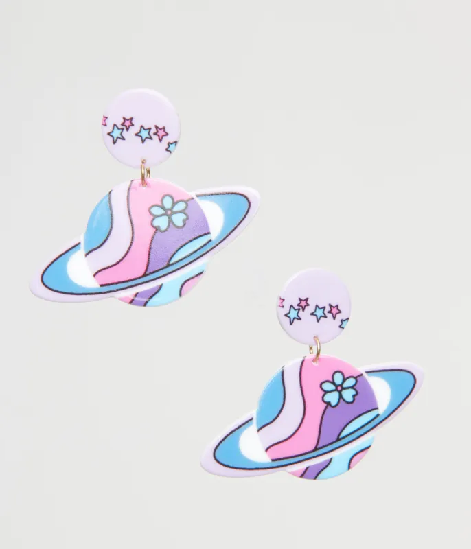 1960s Pastel Saturn Earrings sold by Unique Vintage