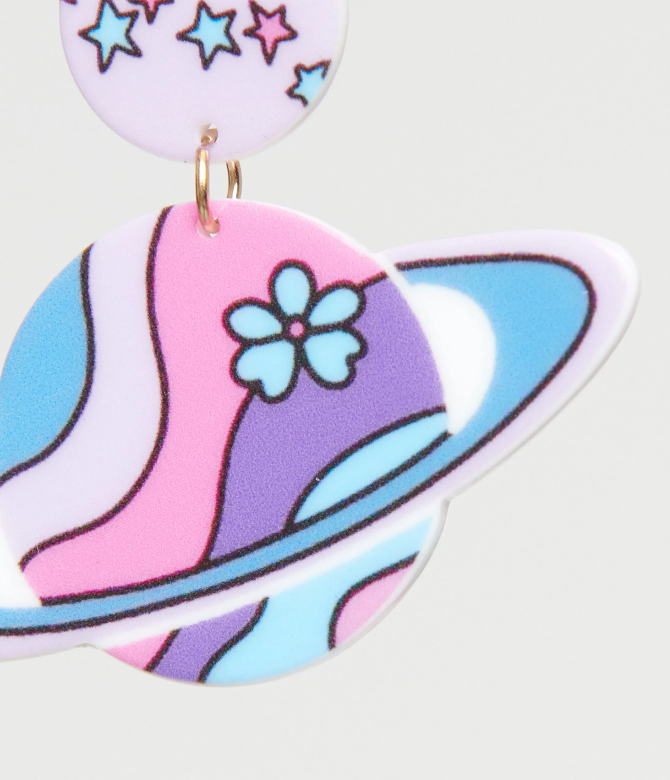 1960s Pastel Saturn Earrings sold by Unique Vintage product image thumbnail 2