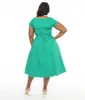 Dolly & Dotty 1950s Green & White Polka Dot Off The Shoulder Lily Swing Dress sold by Unique Vintage
