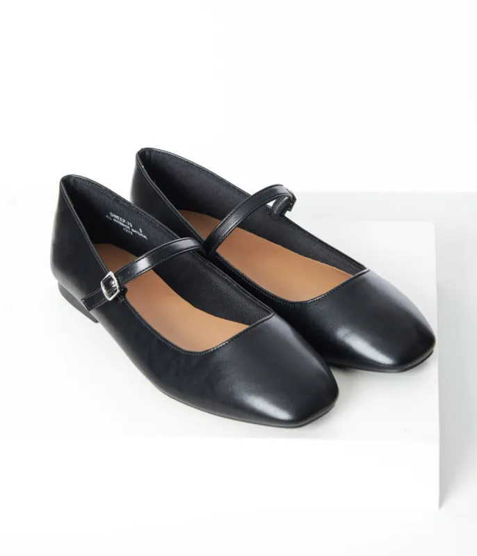 1960s Black Mary Jane Flats sold by Unique Vintage