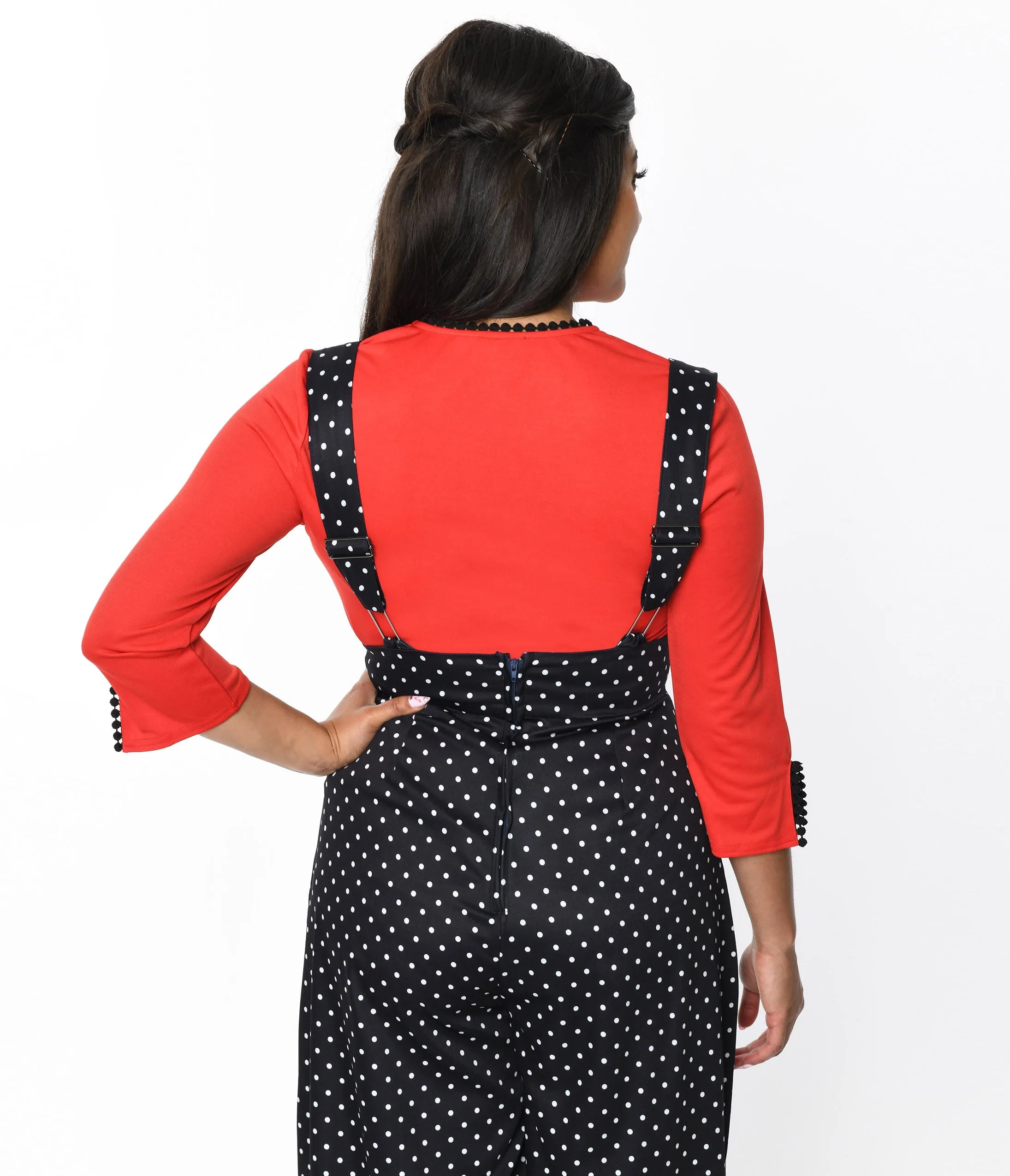 Unique Vintage Red Cutout Neck Tie Top sold by Unique Vintage product image thumbnail 2