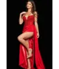 Jovani Red Beaded Corset Bodice Evening Gown sold by Unique Vintage