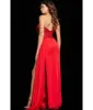 Jovani Red Beaded Corset Bodice Evening Gown sold by Unique Vintage
