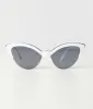 Unique Vintage White & Silver Half Rim Cat Eye Sunglasses sold by Unique Vintage
