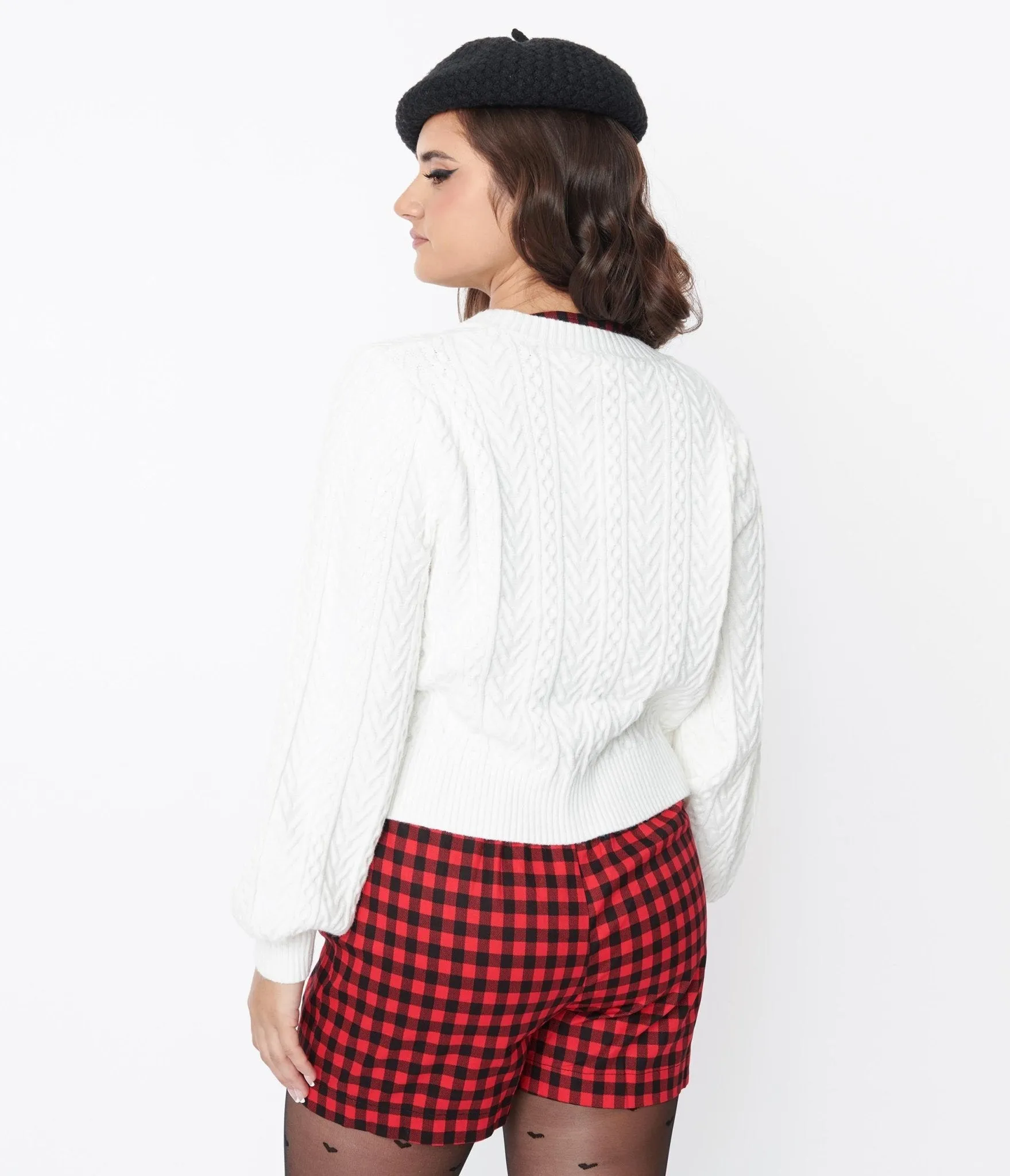 White & Black Bow Tie Cardigan sold by Unique Vintage product image thumbnail 3