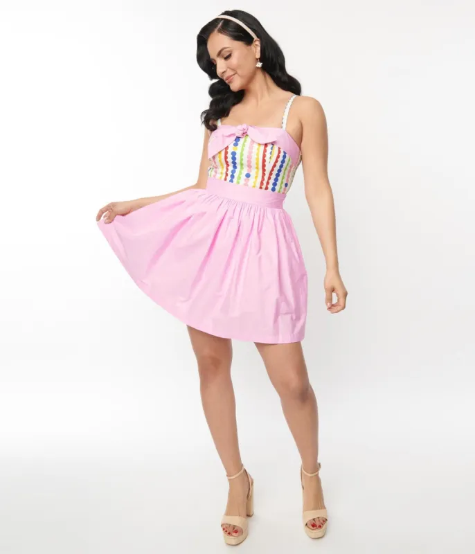 Unique Vintage Light Pink Gathered Mini Skirt sold by Unique Vintage