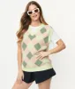 Mauve & Green Fuzzy Argyle Pattern Sweater Vest sold by Unique Vintage