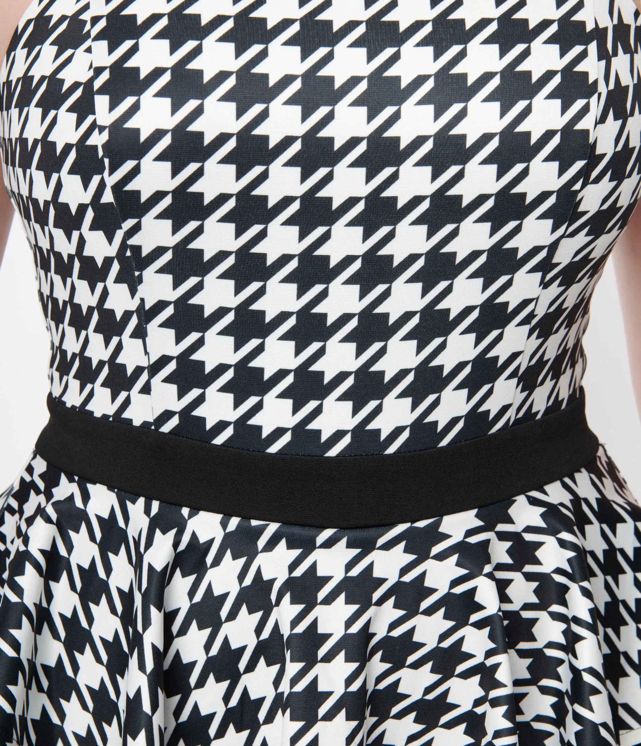 Unique Vintage Black & White Houndstooth Peplum Jumpsuit sold by Unique Vintage product image thumbnail 3