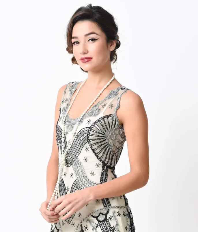 Ivory 60" Long Pearl Necklace sold by Unique Vintage