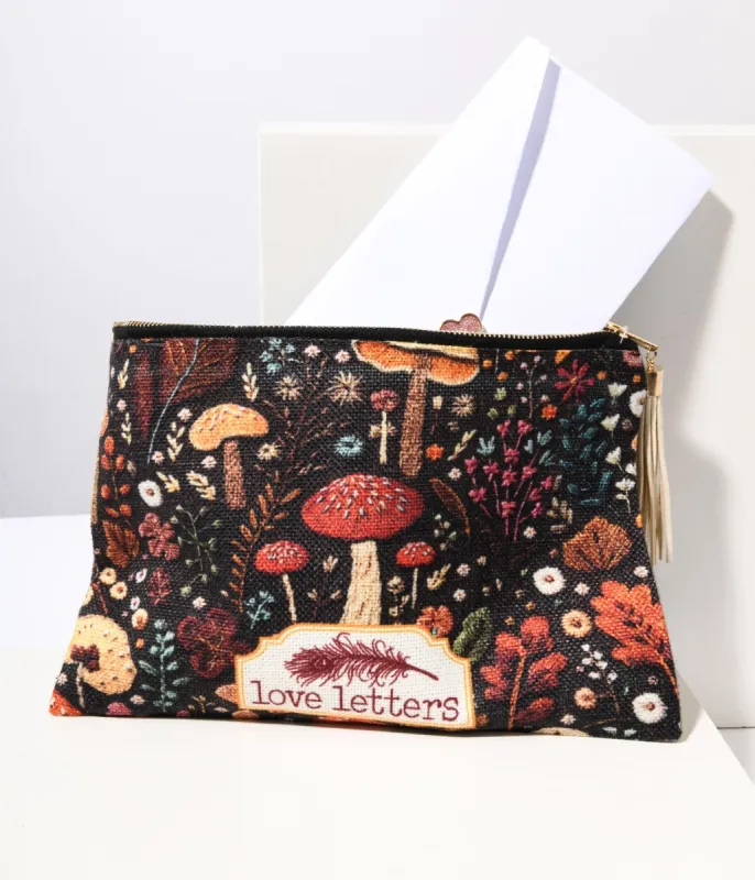 Black Mushroom Makeup Bag sold by Unique Vintage