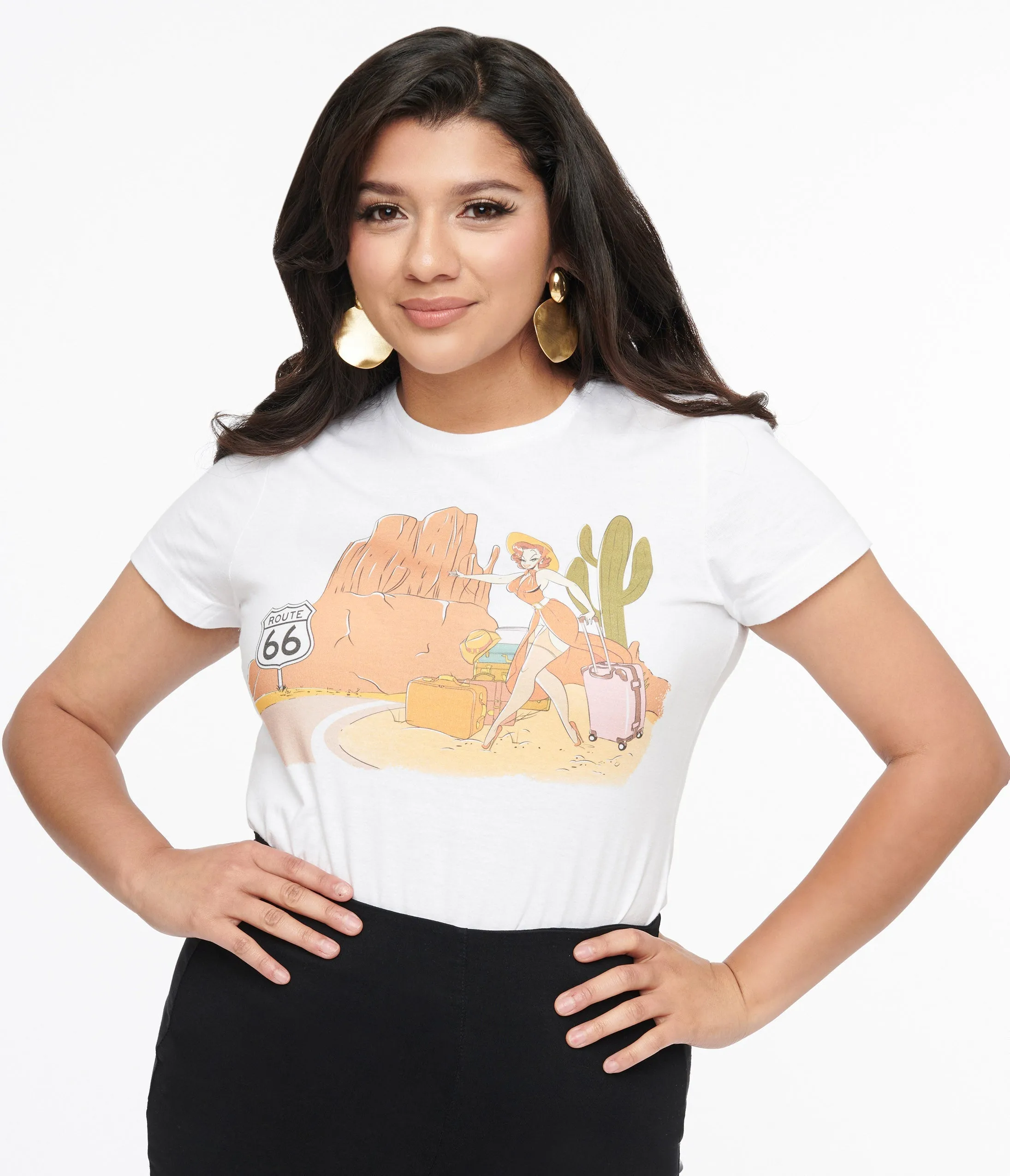 1950s White The Traveler Fitted Graphic Tee sold by Unique Vintage