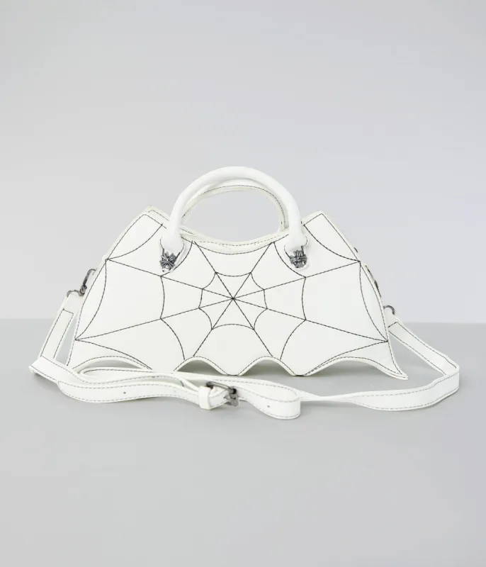 White Bat Webbed Handbag sold by Unique Vintage