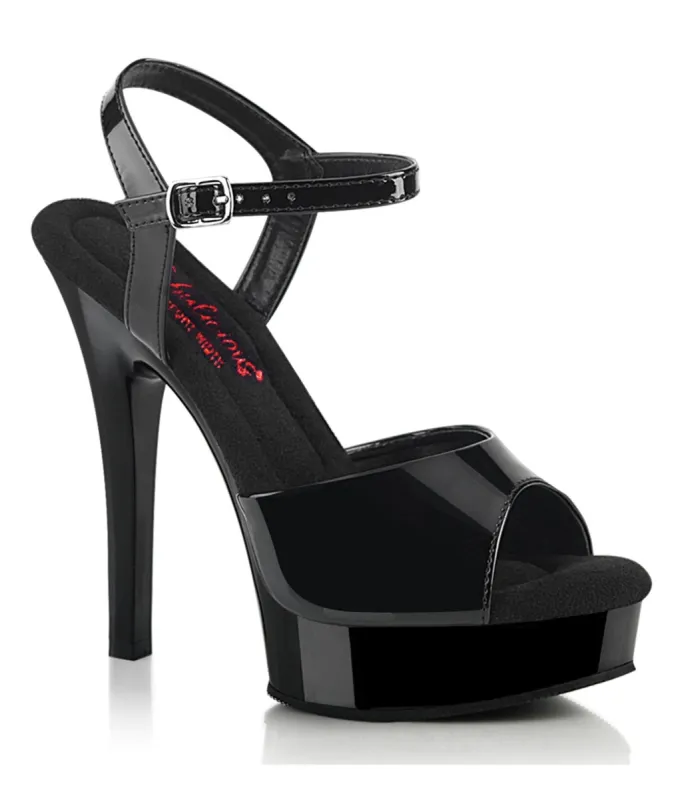 Black Pantent Leatherette Platform Comfort Pump made by Pleaser