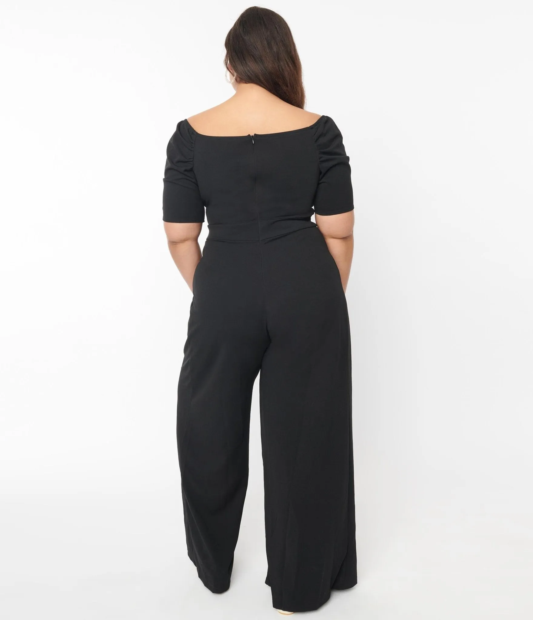 Plus Size Black Off The Shoulder Jumpsuit sold by Unique Vintage product image thumbnail 2