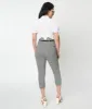 Unique Vintage Black & White Gingham Yoke Waist Capris sold by Unique Vintage