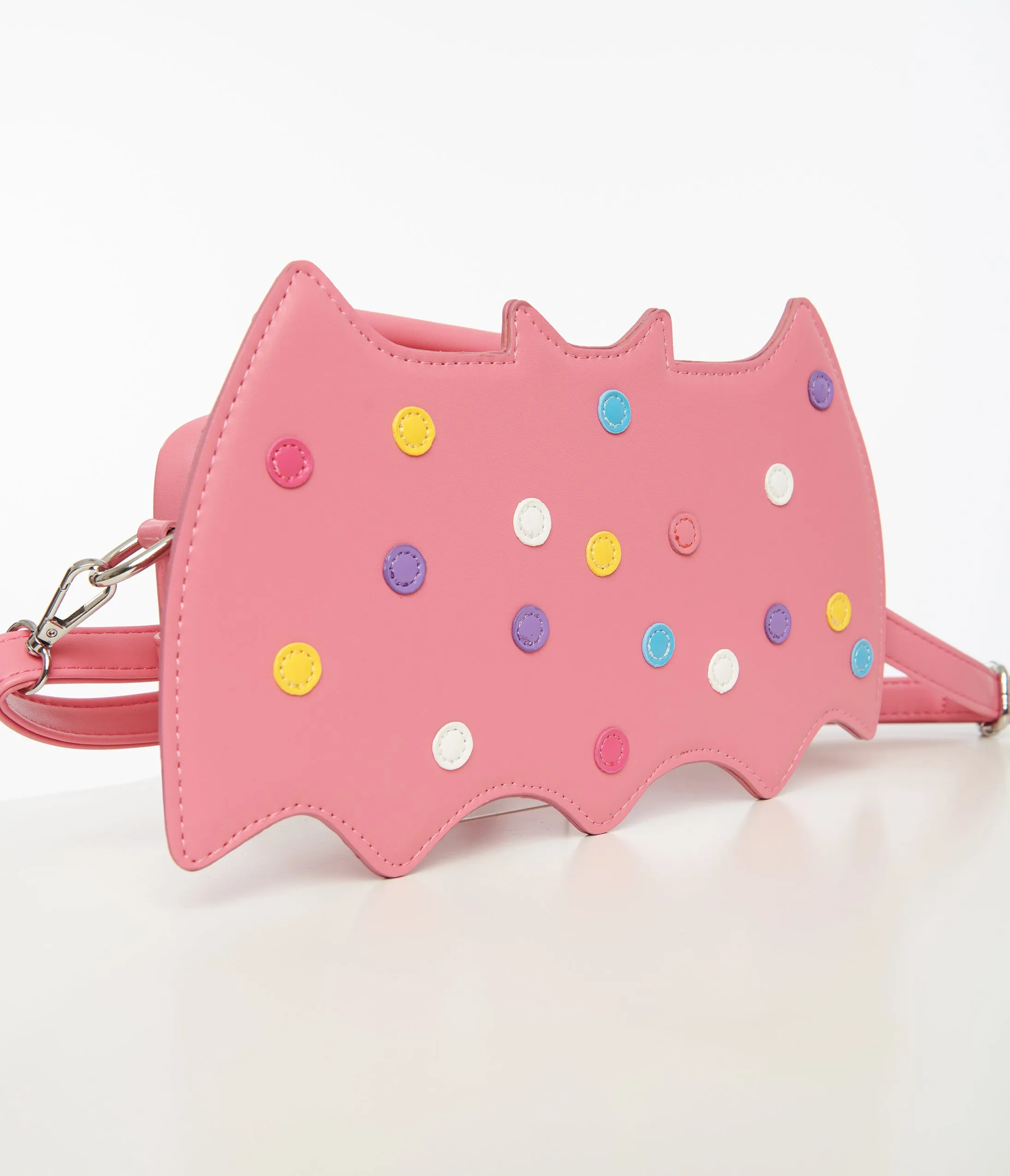 Pink Leatherette Circus Cookie Bat Crossbody Bag sold by Unique Vintage product image thumbnail 3
