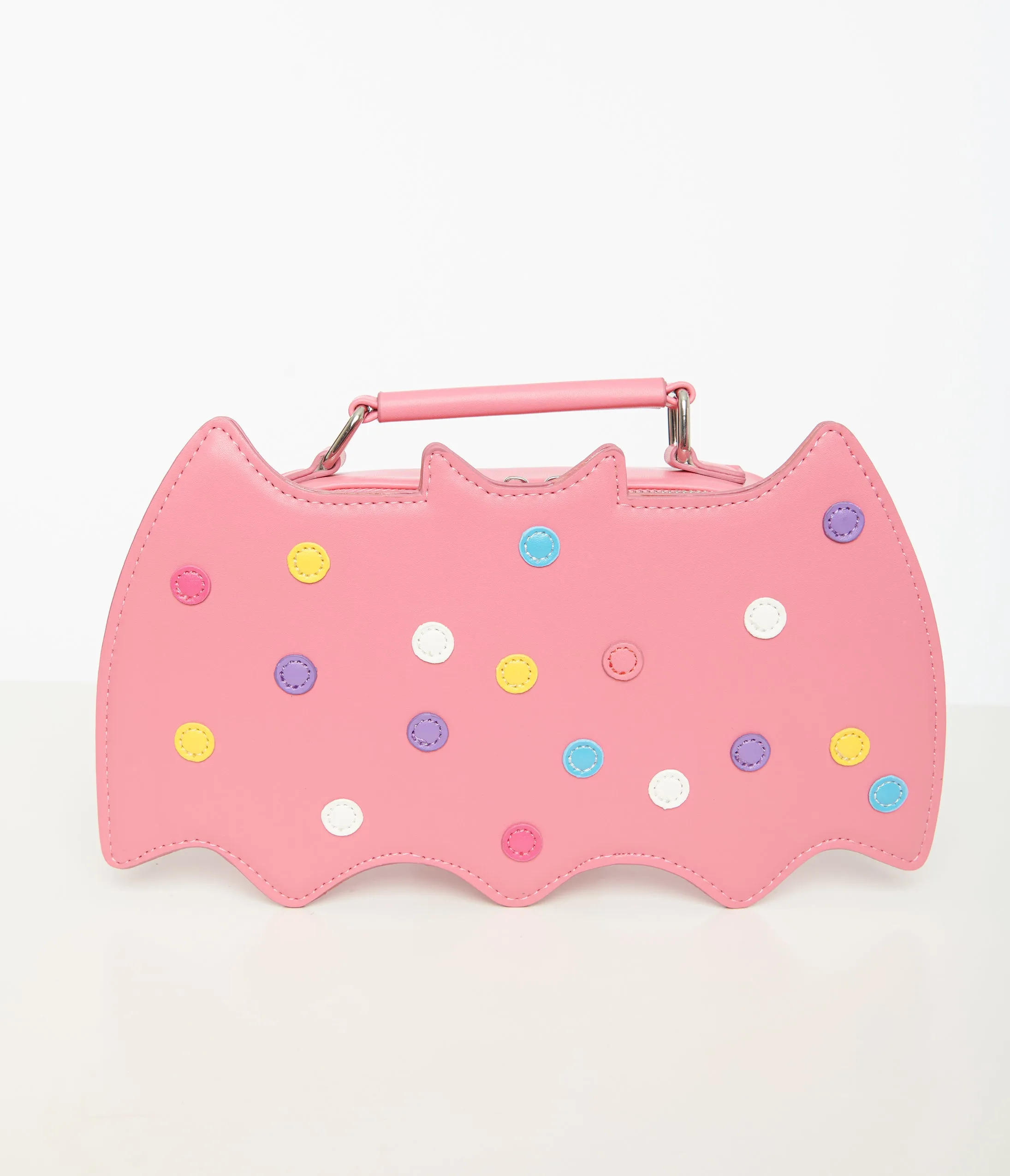 Pink Leatherette Circus Cookie Bat Crossbody Bag sold by Unique Vintage