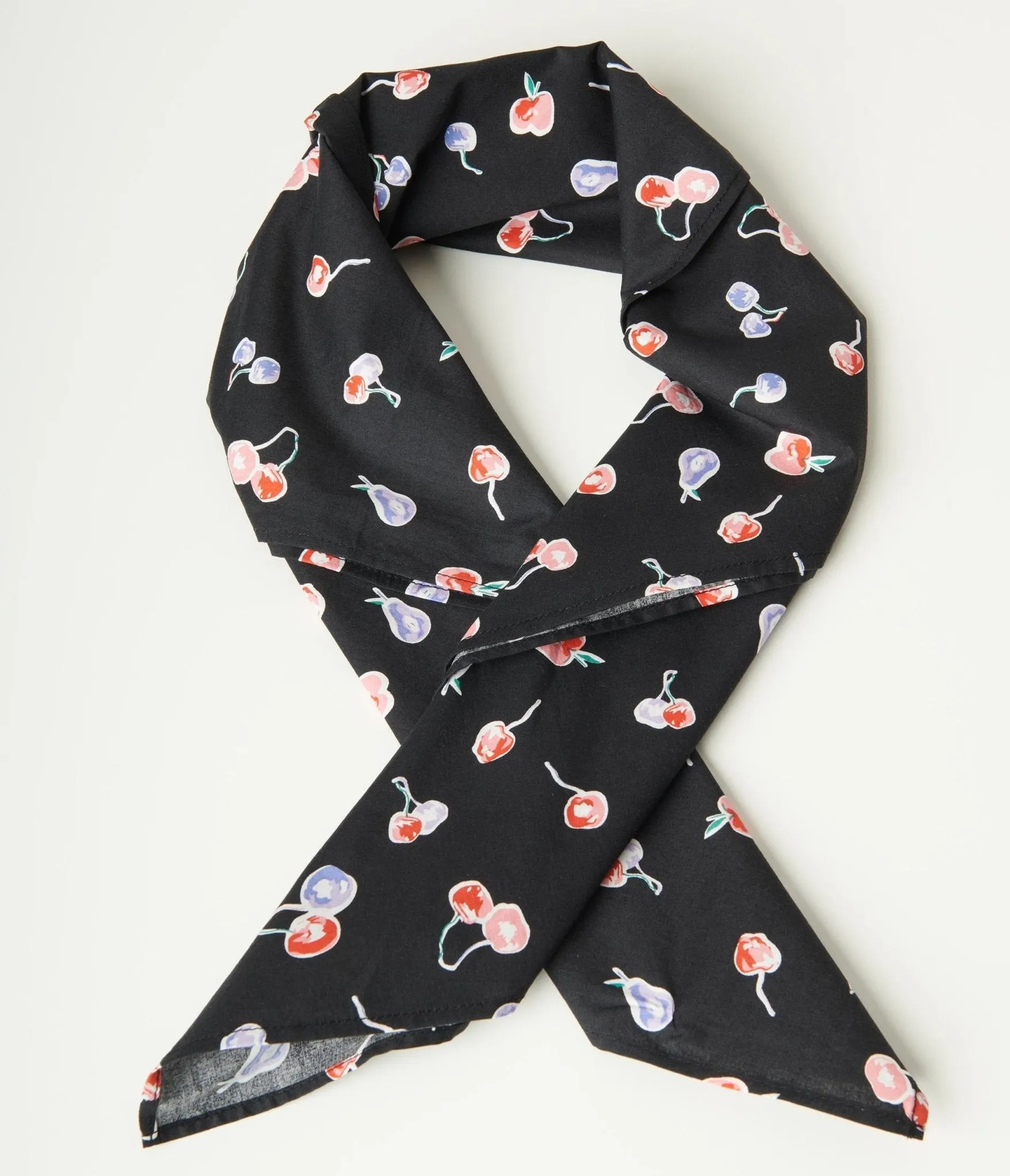 Unique Vintage Black & Multicolor Cherry Print Hair Scarf sold by Unique Vintage product image thumbnail 2