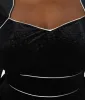 Unique Vintage Plus Size Black Floral Embossed Velvet Bolero Flare Dress sold by Unique Vintage