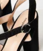 Unique Vintage Black Velvet Platform Heels sold by Unique Vintage