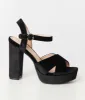 Unique Vintage Black Velvet Platform Heels sold by Unique Vintage