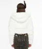 White Faux Fur Puffer Crop Jacket sold by Unique Vintage